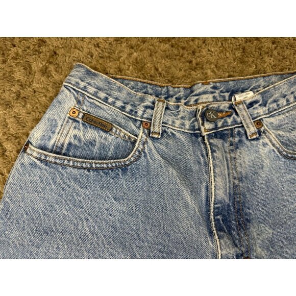CALVIN KLEIN Vintage 90s Y2k Cut-Off Denim Jean Shorts High Rise Sz 9/27 USA - Picture 5 of 8